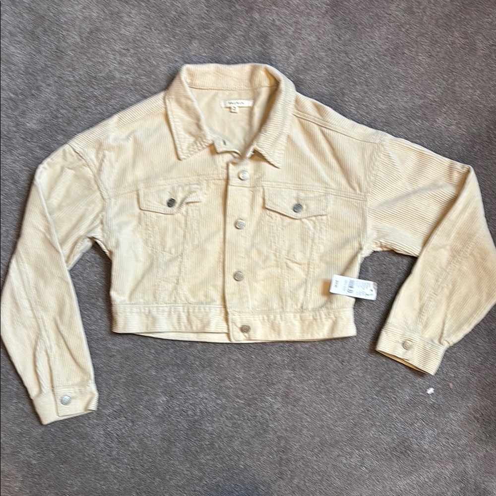 PacSun light tan corduroy cropped jacket